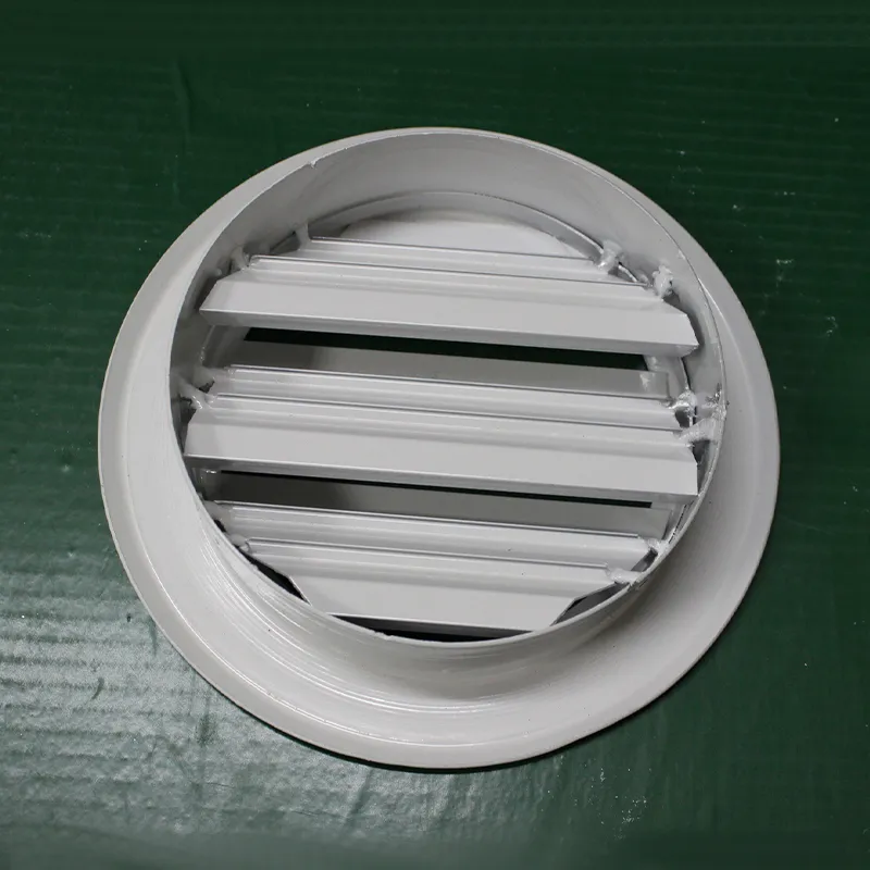Круглый воздухораспределитель с дождезащитными жалюзи  из алюминиевого сплава