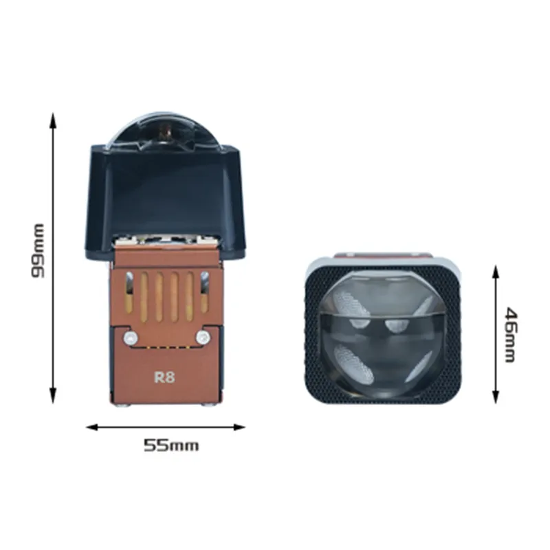 1,5-дюймовая прямоугольная линза R8 для прямого дальнего света автомобильных фар
