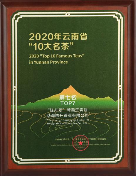 2020年--云南省10大名茶--霸王青饼