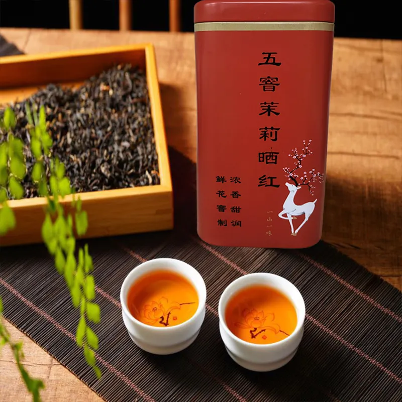 Юньнаньский дяньхунский жасминовый красный чай, в банке 250 г