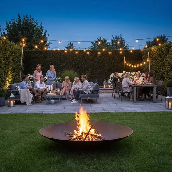 Современное кострище на сжиженном газе (60-120 см) из углеродистой стали для помещений и улицы