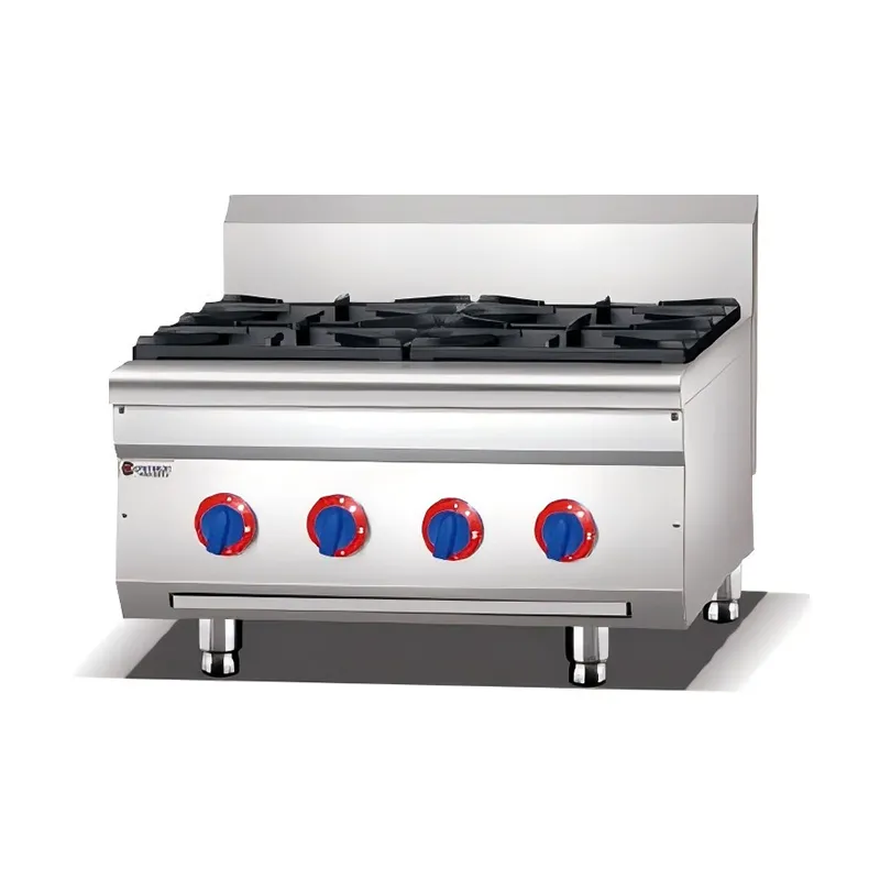 Газовая 4-конфорочная плита для глиняных горшочков со спинкой