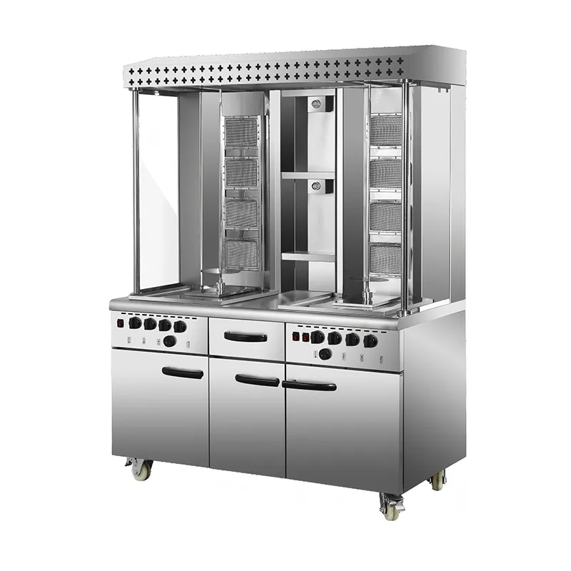 Двухпоточный ближневосточный гриль для мяса с тумбой