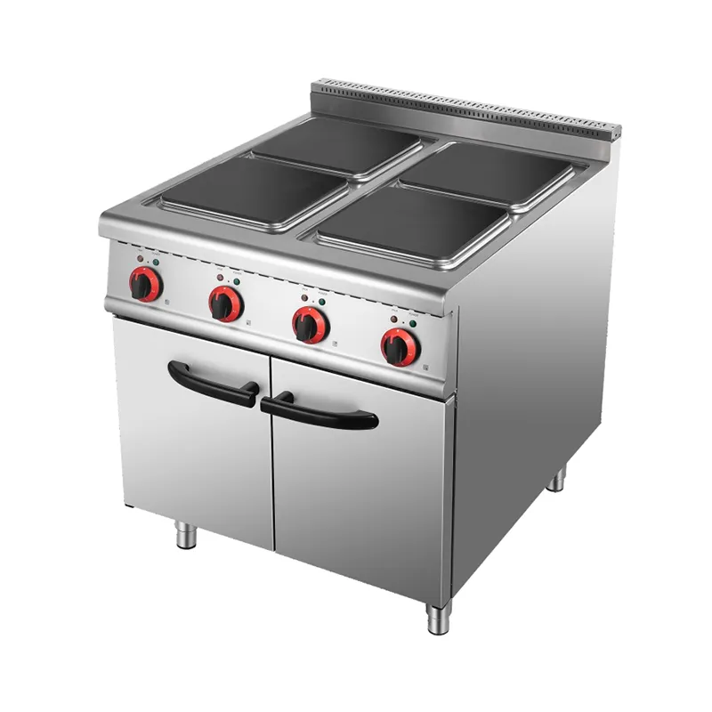 Электрическая 4-конфорочная варочная плита (квадратные горелки) + тумба с шкафом