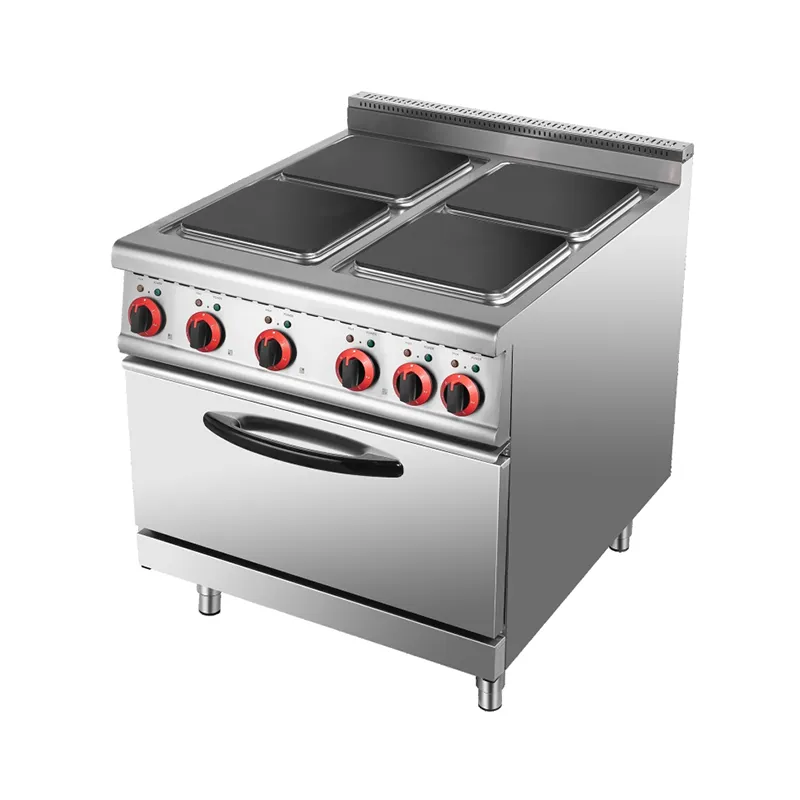 Электрическая 4-конфорочная варочная плита (квадратные горелки) + электрический жарочный шкаф