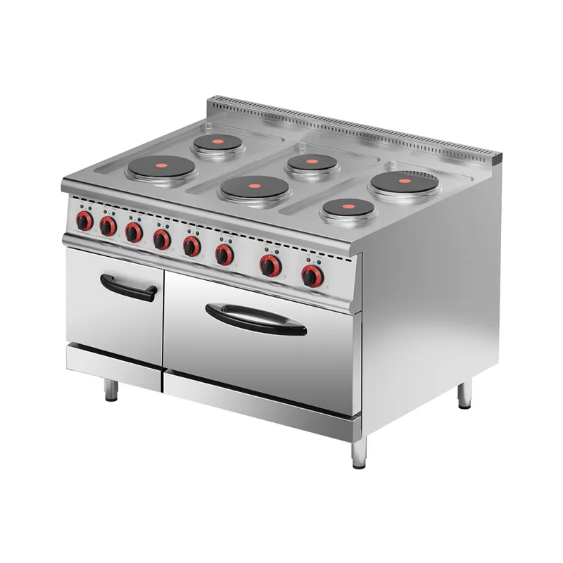 Электрическая 6-конфорочная варочная плита (круглые горелки) + электрический жарочный шкаф