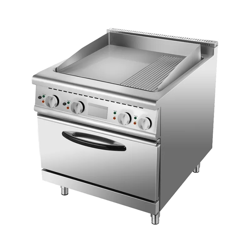 Электрическая плита-гриль (2/3 плоская, 1/3 рифлёная) + электрический жарочный шкаф
