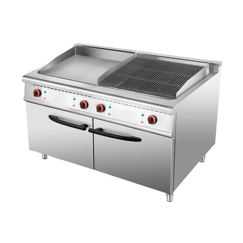 Электрическая плита-гриль + гриль на вулканических камнях + тумба с шкафом