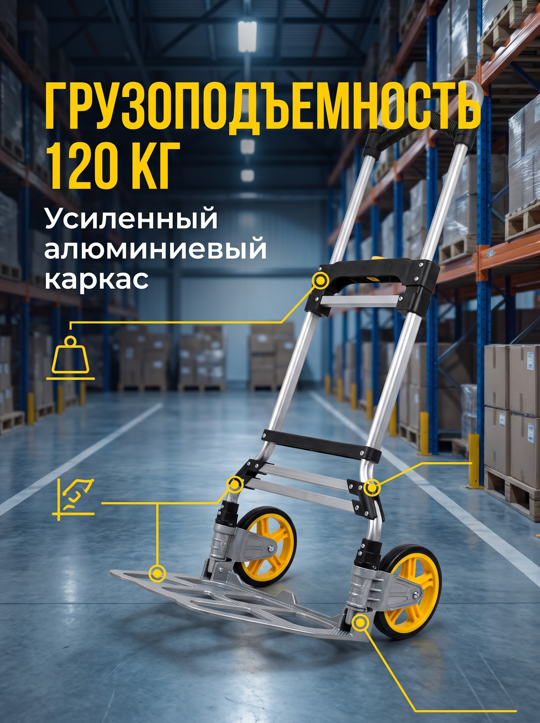 Складная алюминиевая тележка 120 кг оптом от завода