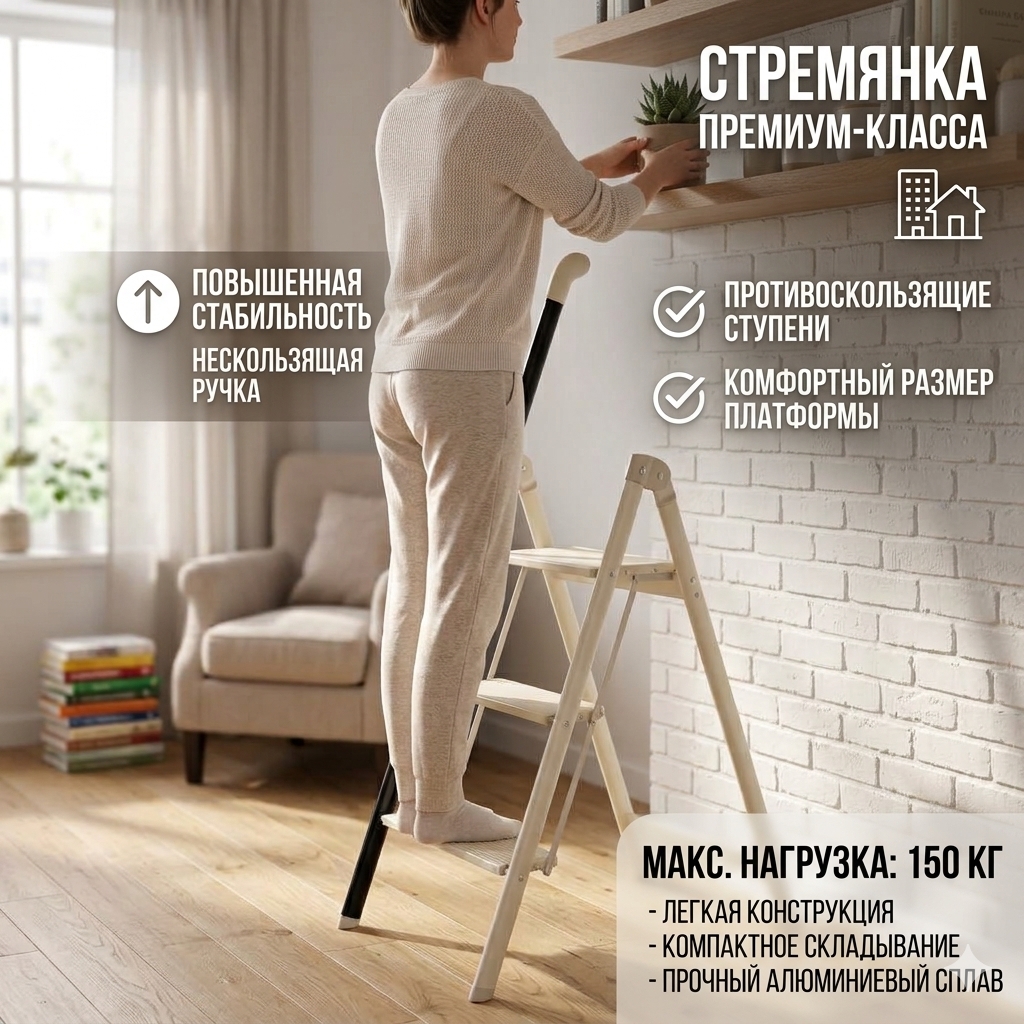 Легкая алюминиевая стремянка оптом от производителя