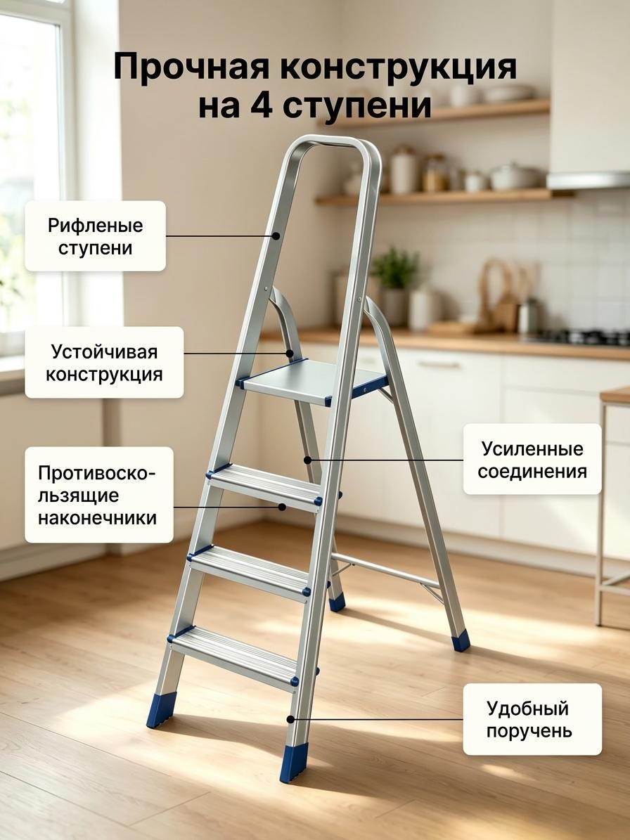 алюминиевая лестница, складная стремянка, лестница 4 ступеней, алюминиевая стремянка, домашняя лестница, легкая стремянка, стремянка EN131, стремянка 150 кг, стремянка оптом, бытовая лестница, надежная стремянка, лестница от производителя, оптовые поставки стремянок