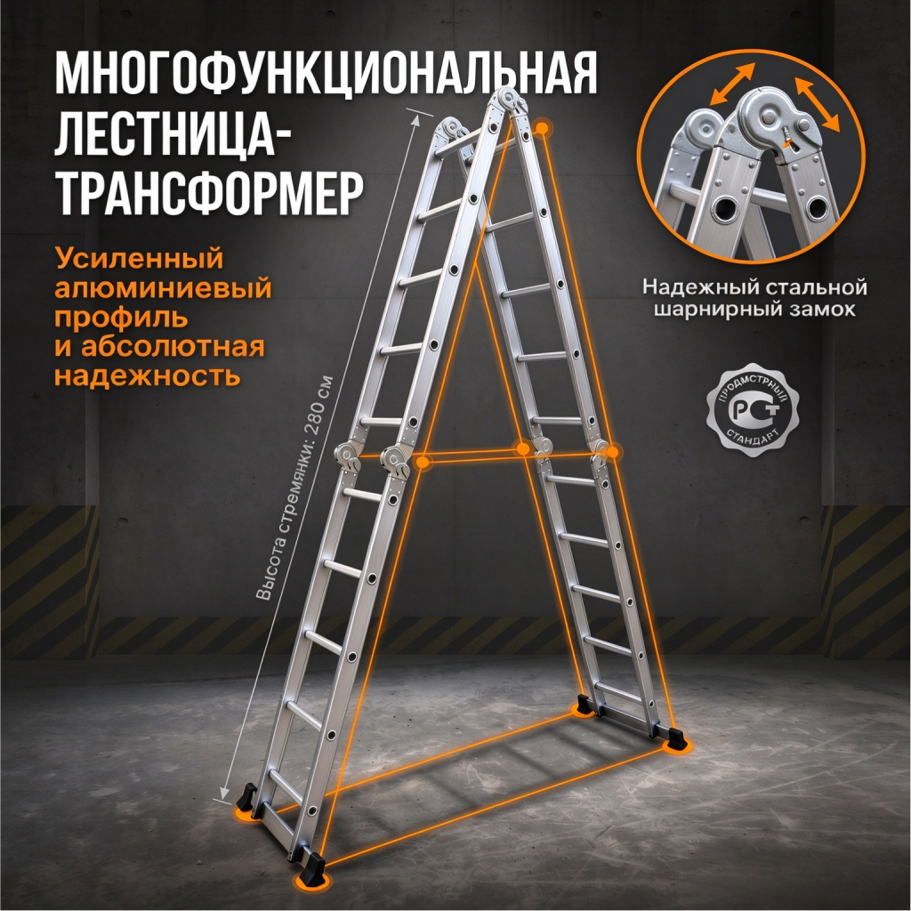 Лестница трансформер 4х5 многофункциональная оптом от завода