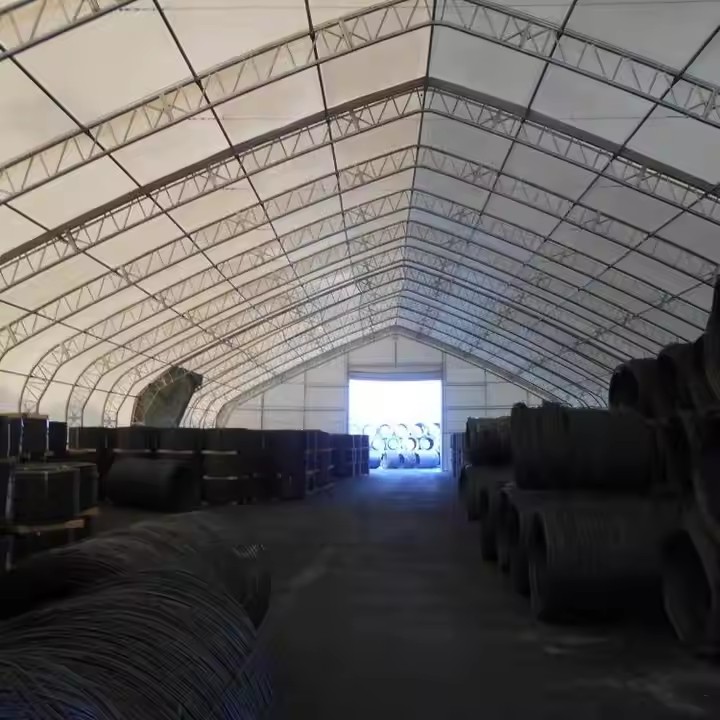 Промышленный складской тент с двойной фермой W40×H21ft с увеличенным вертикальным зазором