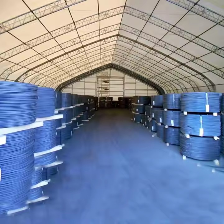 Промышленный складской тент с двойной фермой W40×H21ft с увеличенным вертикальным зазором