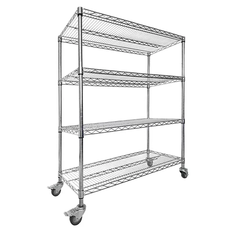 Мобильный сетчатый стеллаж