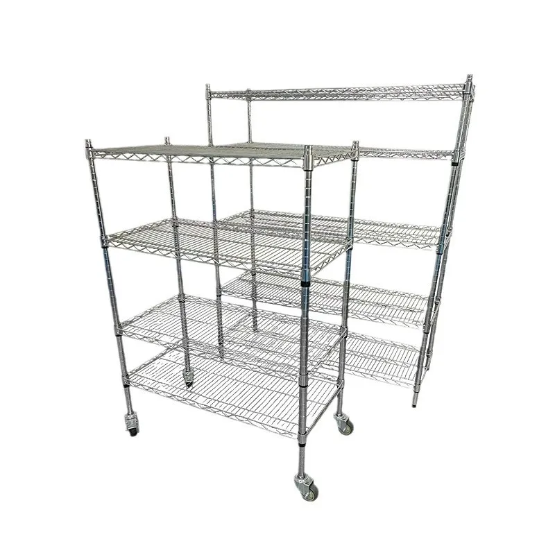 Мобильный сетчатый стеллаж