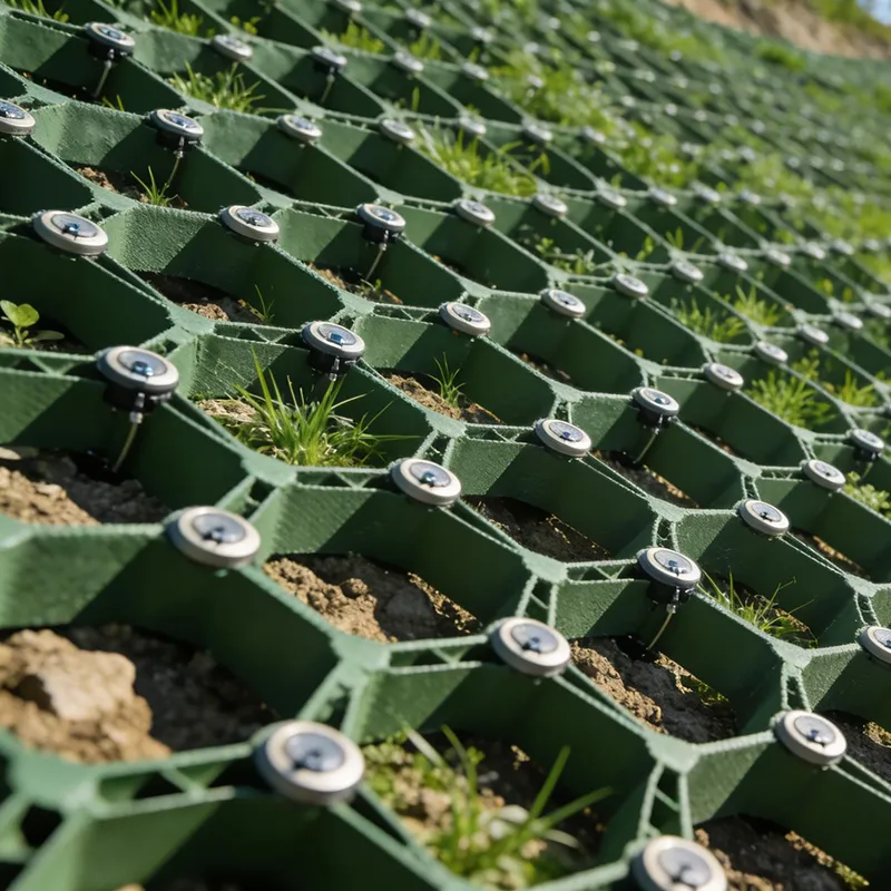 Прорыв в экологически чистой технологии геоячеек, включающий двойное усовершенствование в применении переработанных материалов и интеллектуальном мониторинге
