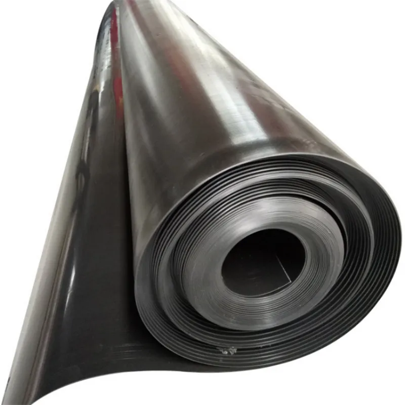 Утолщённая чёрная гладкая геомембрана из ПЭВП д...