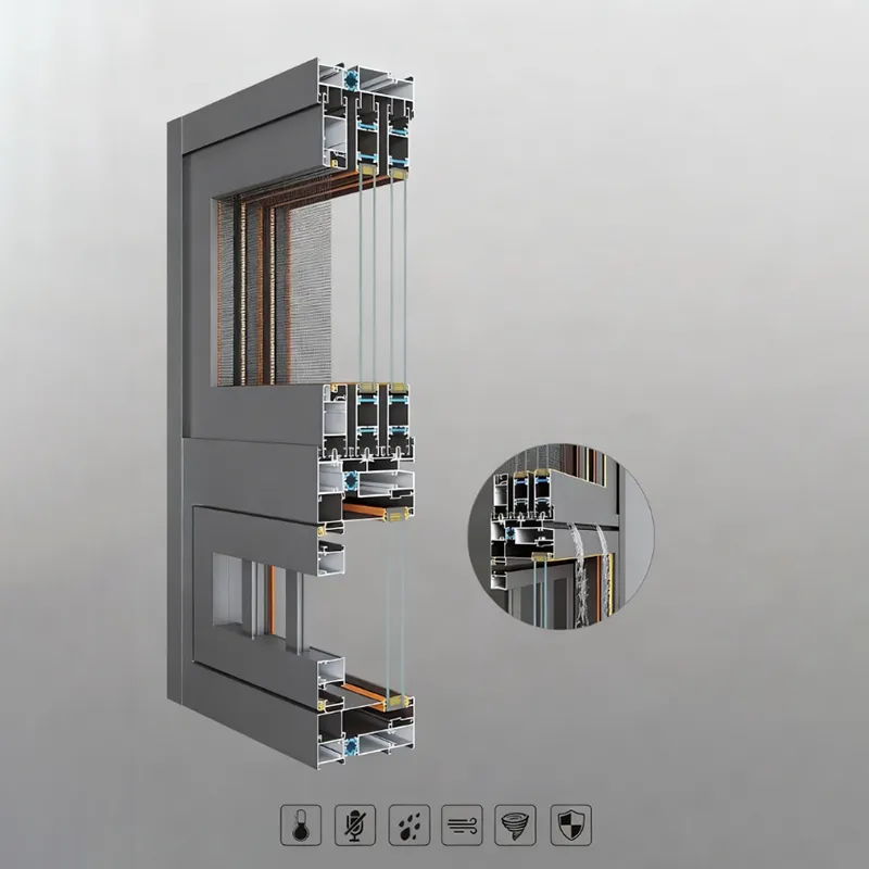 Распашное окно с терморазрывом 112