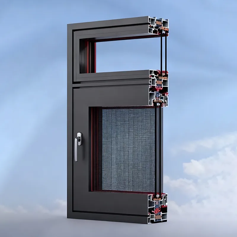 Распашное окно с терморазрывом 125