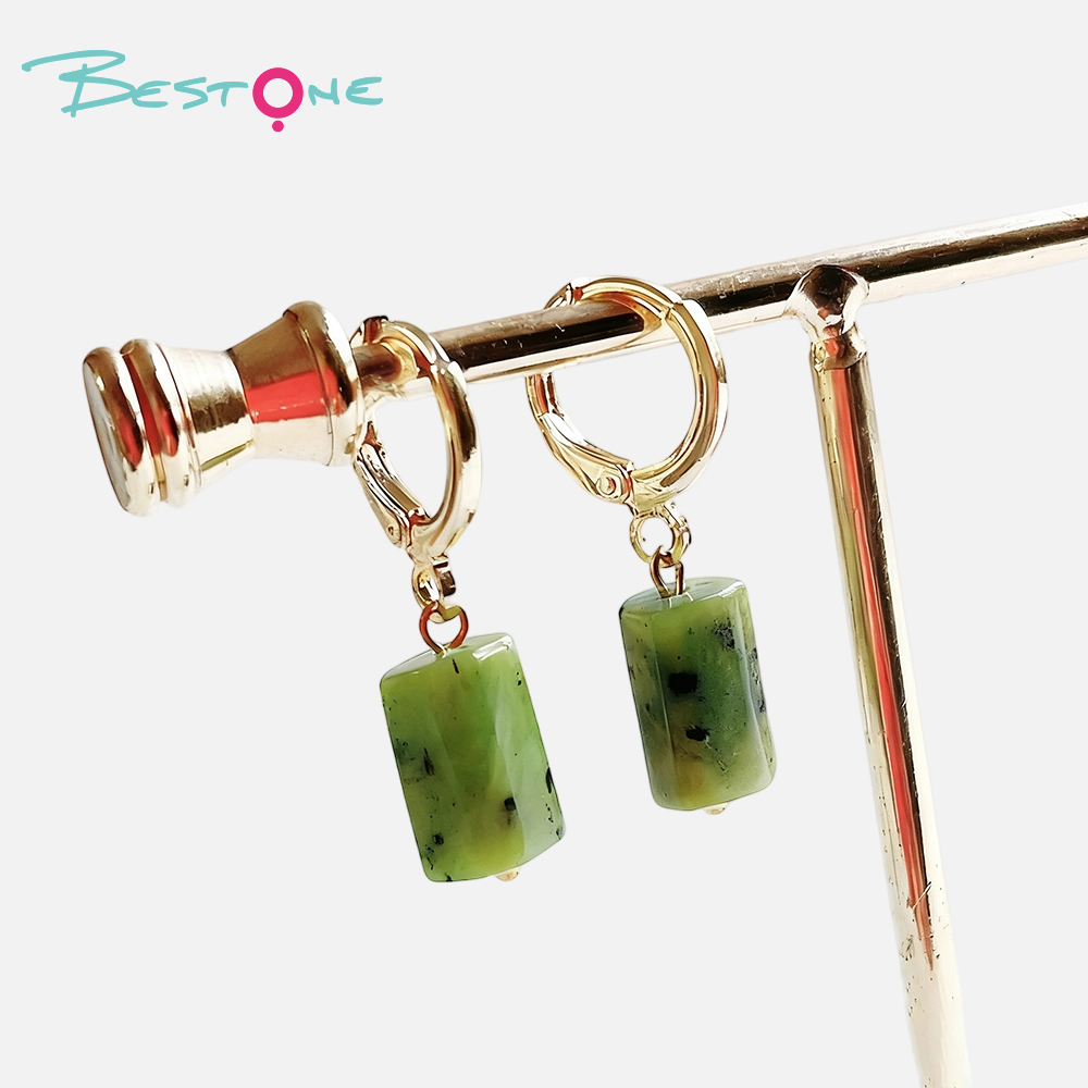 Серьги с натуральными камнями — коллекция «Цилиндр 6.5×10 мм»