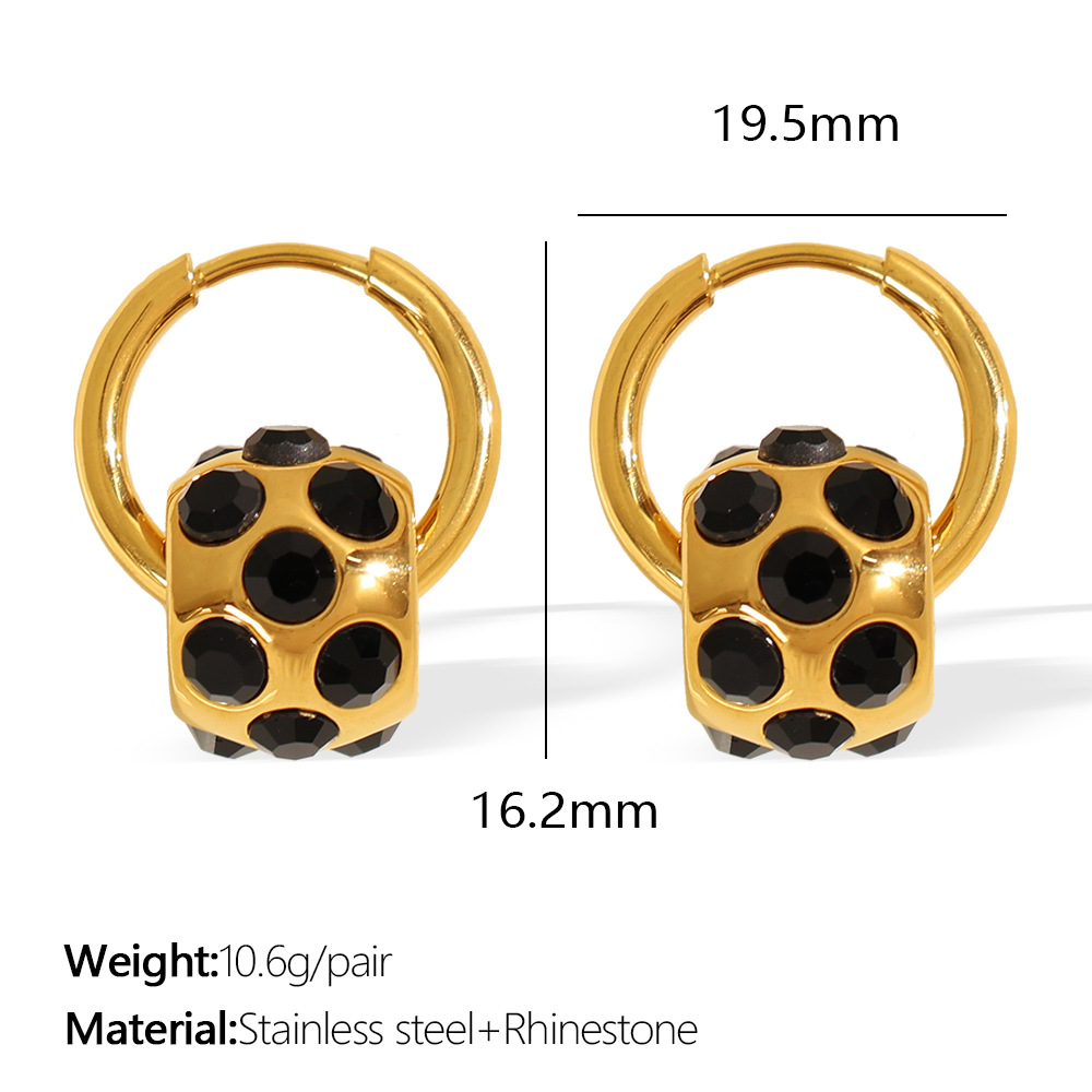 Набор украшений: ожерелье и серьги-кольца с подвеской – нержавеющая сталь под золото, кристаллы/стразы или жемчуг