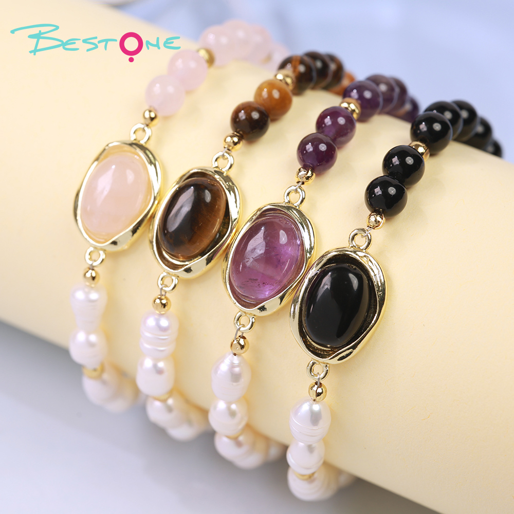 Женский регулируемый браслет с натуральными камнями и сердцем из циркония, тонкий плетёный браслет, оптом