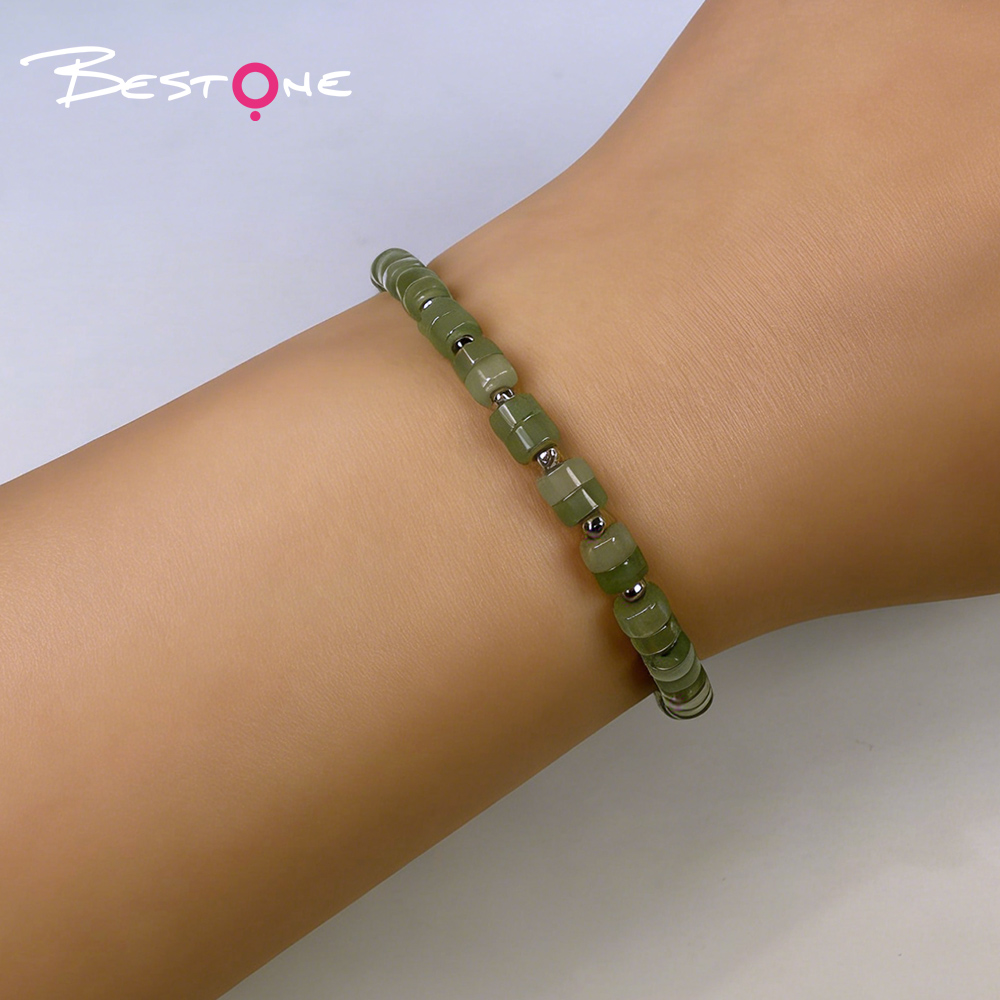 Женский регулируемый браслет с натуральными камнями и сердцем из циркония, тонкий плетёный браслет, оптом