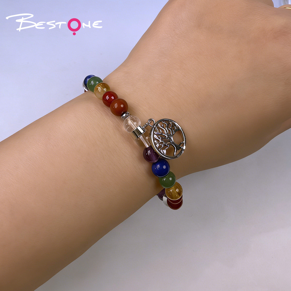 Женский регулируемый браслет с натуральными камнями и сердцем из циркония, тонкий плетёный браслет