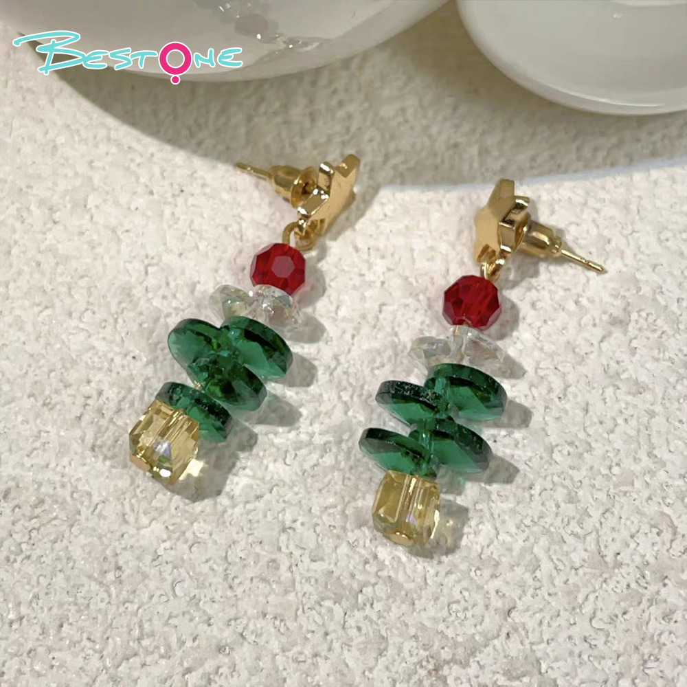 Праздничные серьги «Ёлочка» из золотистой проволоки и бусин — новогодние серьги со звёздочкой