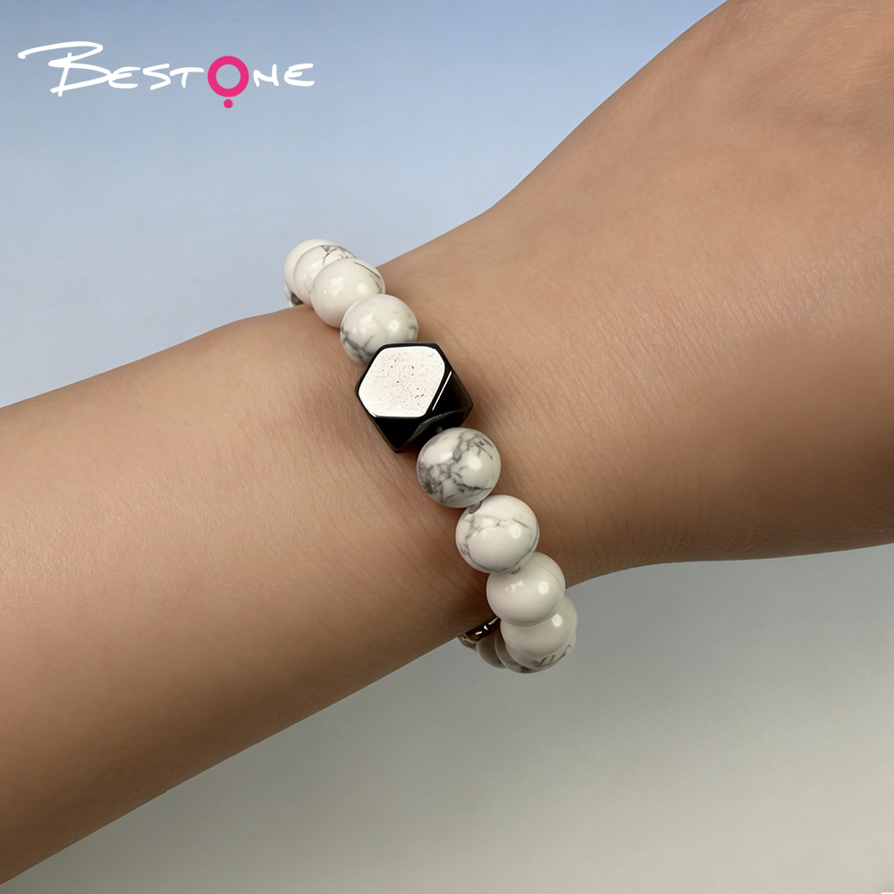 Мужской браслет из натуральных камней (лава, тигровый глаз) с гранёным гематитом, браслет 8 мм, оптом