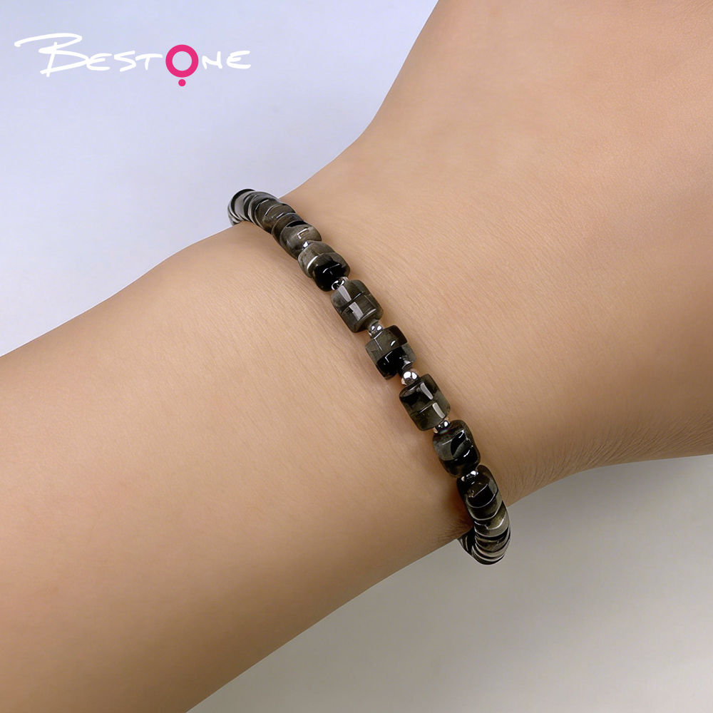 Женский регулируемый браслет с натуральными камнями и сердцем из циркония, тонкий плетёный браслет, оптом