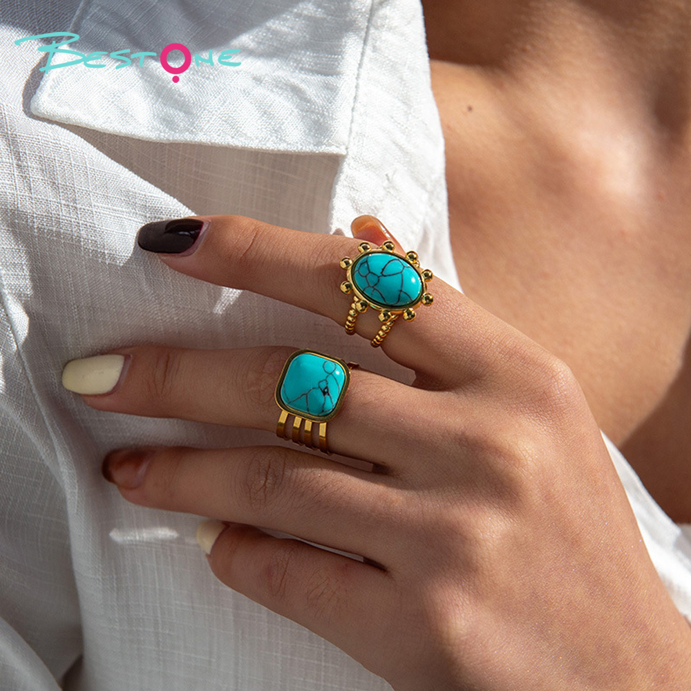 Кольца из нержавеющей стали с вставкой из говлита оптом