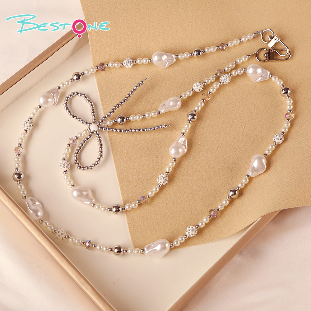 Ремешок для телефона из CCB-бусин с декоративными элементами — 120 см, разные варианты дизайна