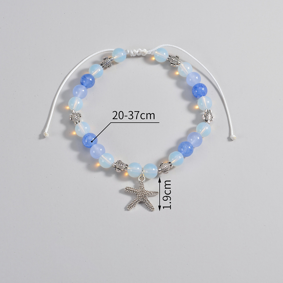 Женский анклет с радужным подвесом, регулируемый многослойный браслет на ногу с бусинами и цепочкой, летнее пляжное украшение