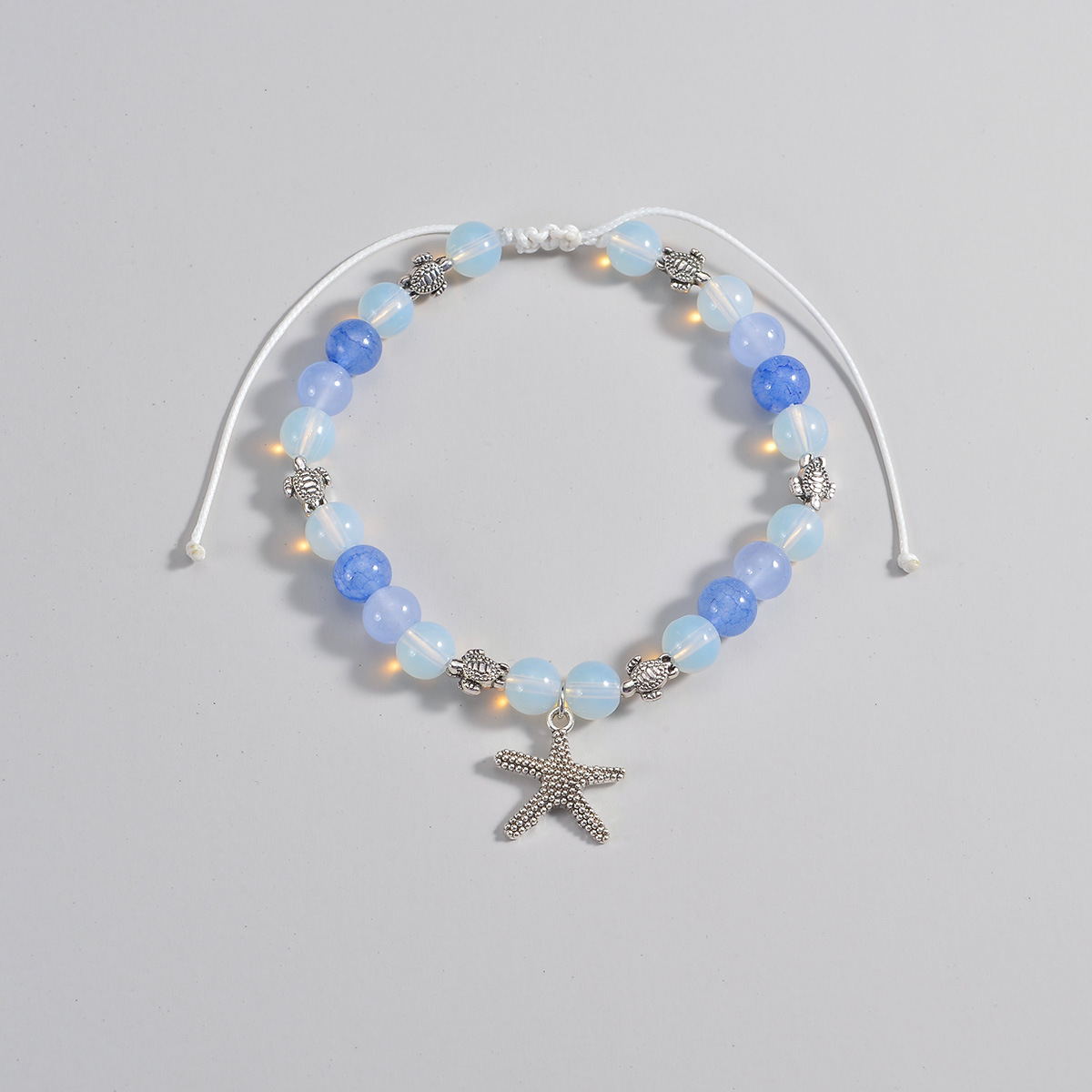 Женский анклет с радужным подвесом, регулируемый многослойный браслет на ногу с бусинами и цепочкой, летнее пляжное украшение