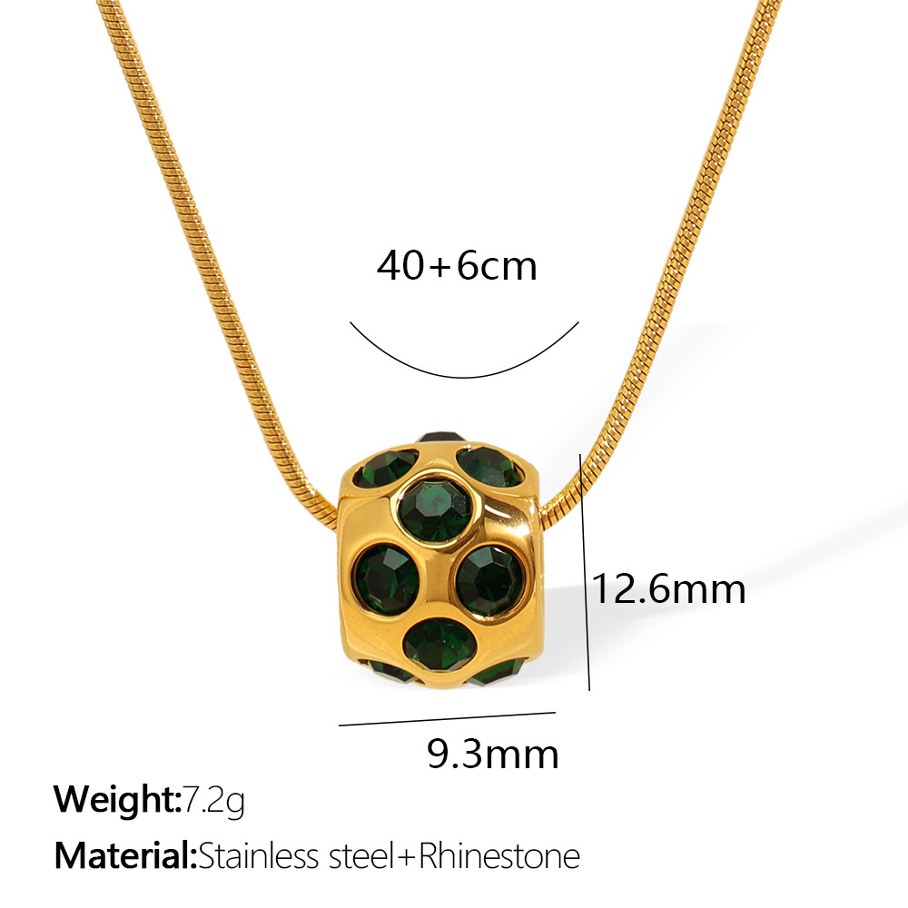 Набор украшений: ожерелье и серьги-кольца с подвеской – нержавеющая сталь под золото, кристаллы/стразы или жемчуг