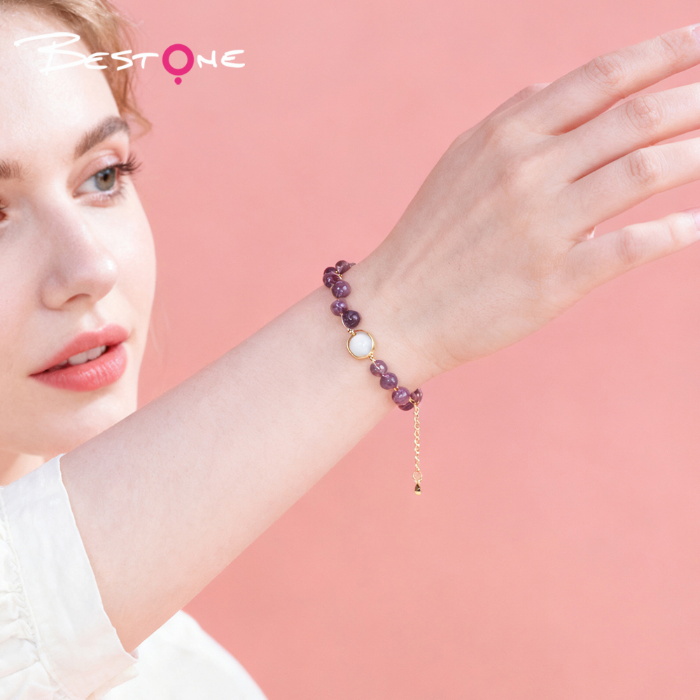 Браслеты из натуральных камней с двойными бусинами оптом