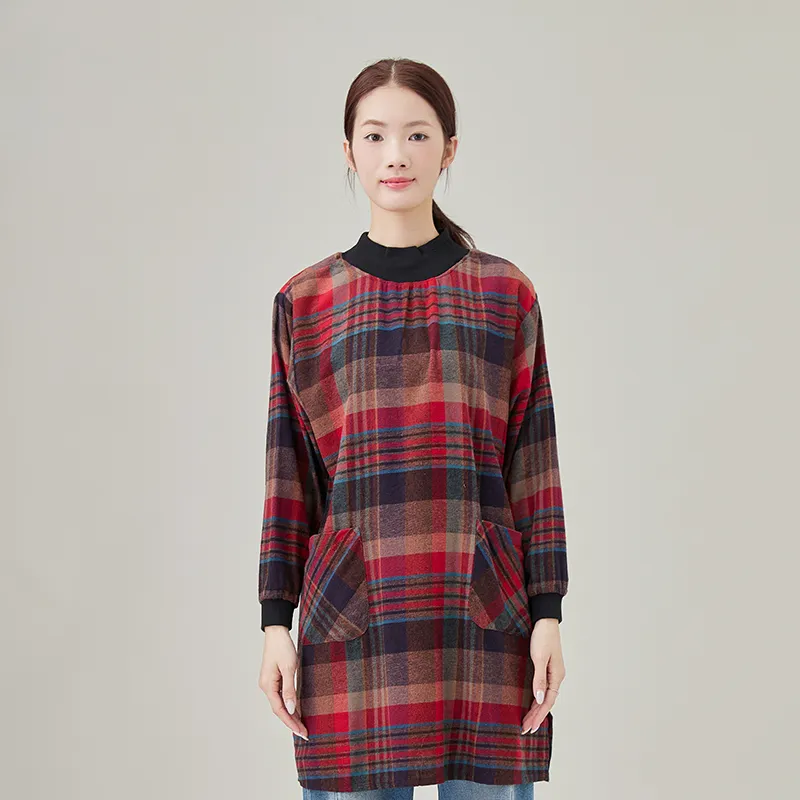 Женская блузка из 100% хлопка, фланель, окрашенная в пряже