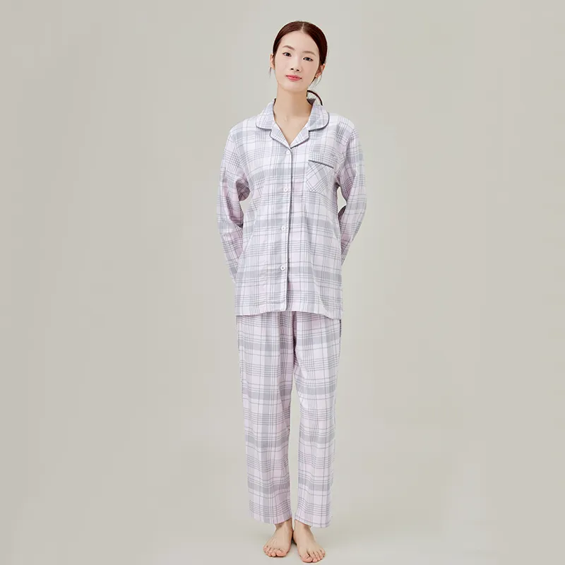 Женская пижама из окрашенной в пряже фланели