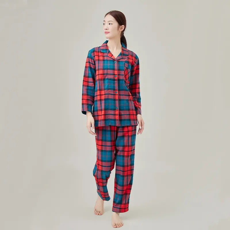 Женская пижама из окрашенной в пряже фланели