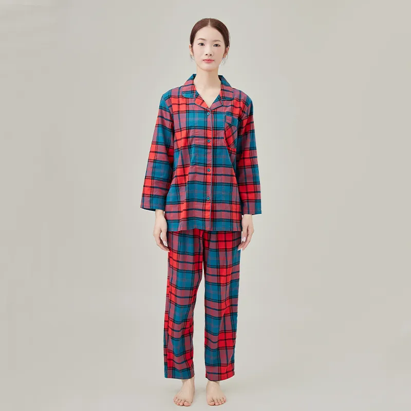 Женская пижама из окрашенной в пряже фланели