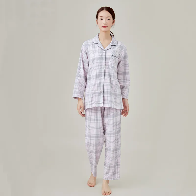 Женская пижама из окрашенной в пряже фланели