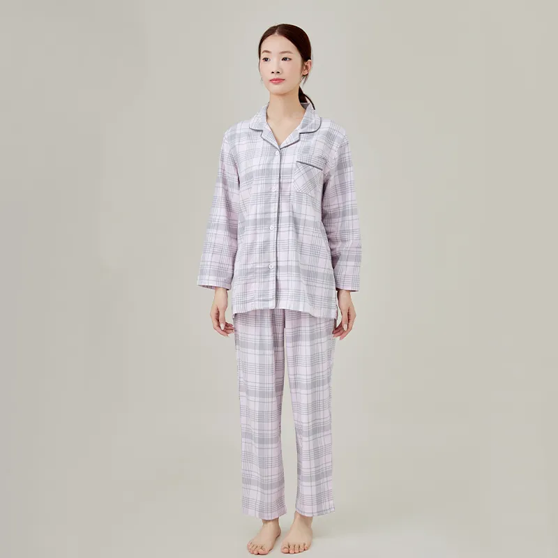 Женская пижама из окрашенной в пряже фланели