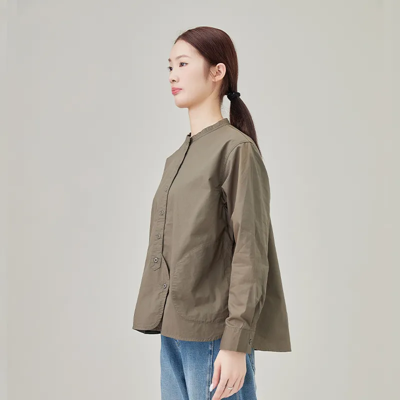 Женская рубашка из 100% хлопка, ткань поплин, окрашенный хлопок