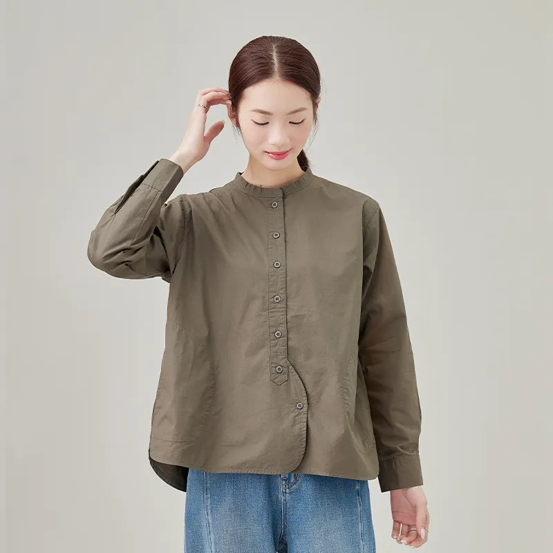 Женская рубашка из 100% хлопка, ткань поплин, окрашенный хлопок