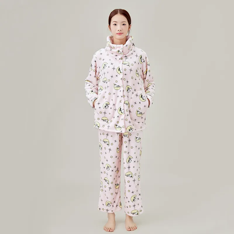 Женская фланелевая пижама, фланель с принтом