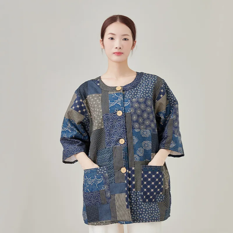 Женское утепленное пальто из хлопчатобумажной ткани, жаккард с принтом