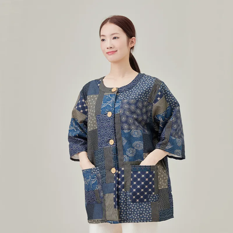 Женское утепленное пальто из хлопчатобумажной ткани, жаккард с принтом