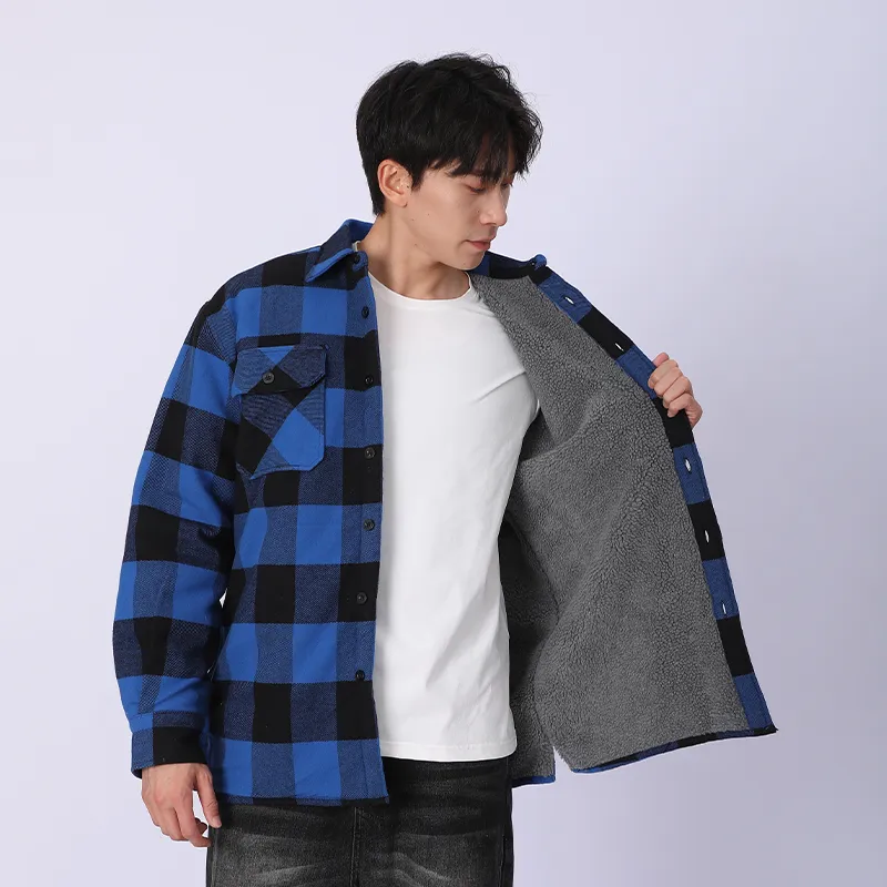 Рубашка с длинными рукавами, на подкладке из хлопка, 100% хлопок, подкладка из крашеного в пряже флиса